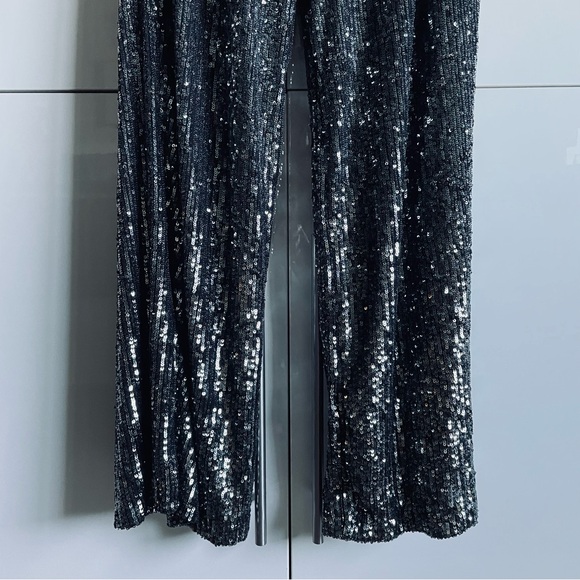 Anthropologie Black Sequin Halter Jumpsuit - Picture 15 of 15